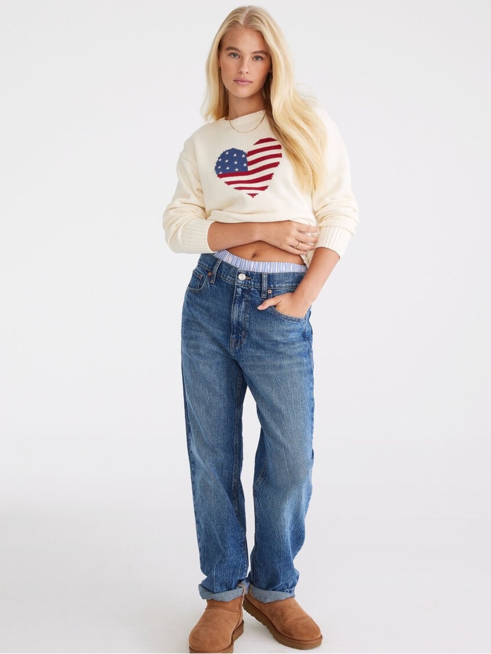 NWT Aeropostale Flag Heart Sweater - Picture 8 of 8